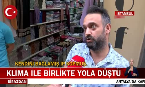 İstanbul Fatih'te Bir Klima Tamircisi Klimayla Birlikte 10 Metreden Aşağı Düştü! İşte Görüntüler