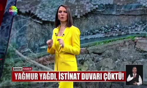 Yağmur yağdı, istinat duvarı çöktü! 