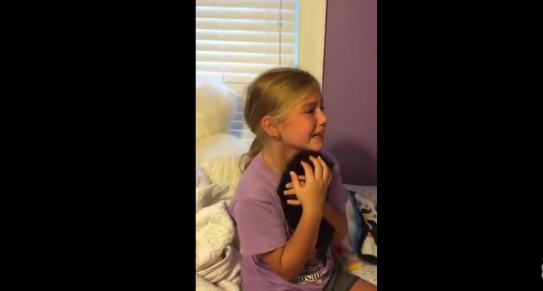 Yavru Kedi Hediye Edilen Küçük Kızın Tarif Edilemez Mutluluğu