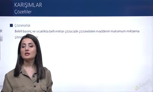 EBA KİMYA LİSE -  KOLİGATİF ÖZELLİKLER VE ÇÖZÜNÜRLÜK - ÇÖZÜNÜRLÜK