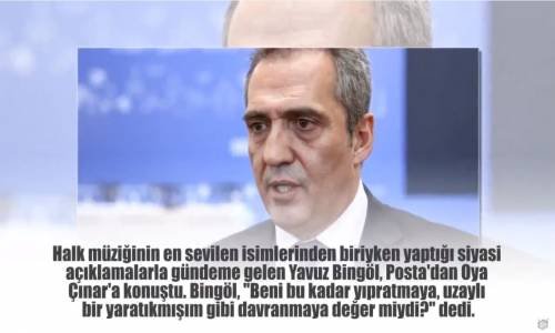 Yavuz Bingöl Ben Manav Mehmet Efendi Değilim Bilinçli Bir Seçmenim