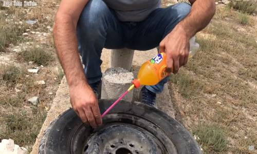 Tofaş Lastiğine Hava Yerine Fanta Basmak