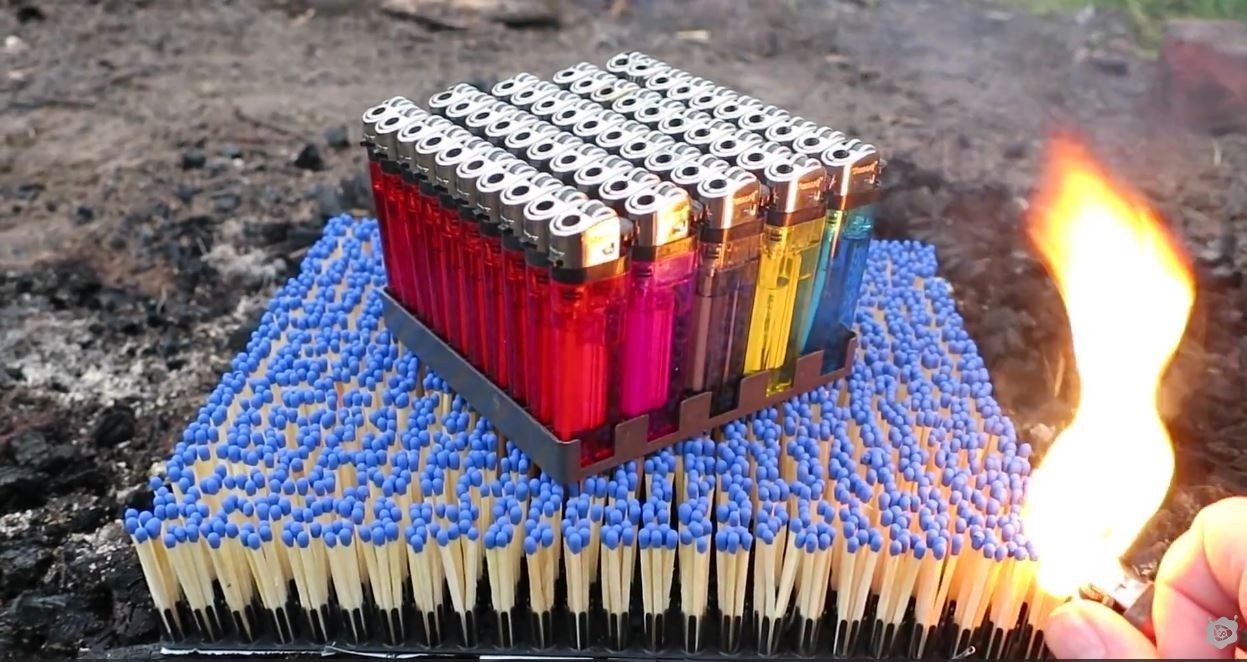 Yüzlerce Kibrit ve 50 Çakmak Yakılırsa