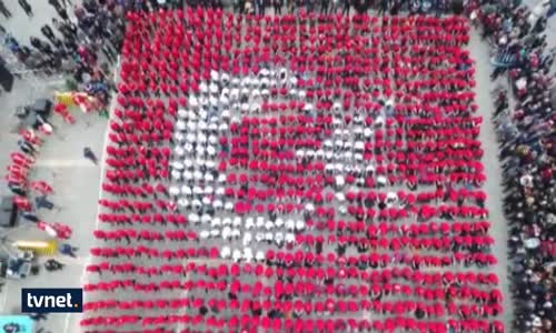 Mehmetçiğe Bin Bayraklı Selam Havadan Görüntülendi