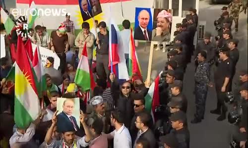 Erbil'de Rusya Konsolosluğu Önünde Eylem 