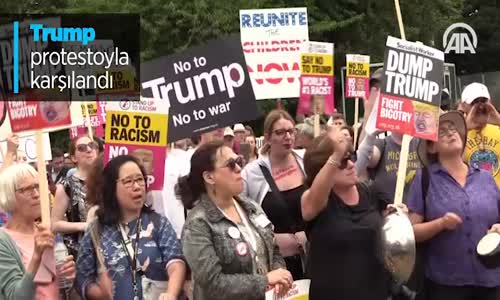 Trump Protestoyla Karşılandı