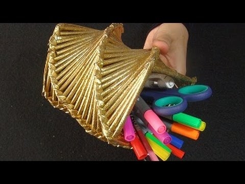 Kağıttan Şekilli Kalemlik Veya Vazo Yapımı -Şık Kolay ve Geri Dönüşüm