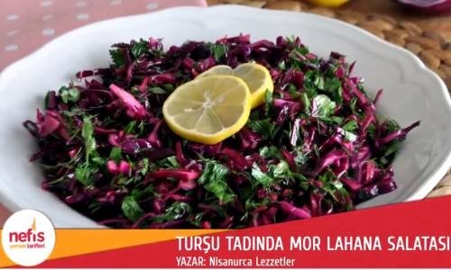 Turşu Tadında Mor Lahana Salatası Yapımı 