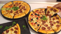Muhteşem Hamuruyla Sucuklu Pizza Nasıl Yapılır Kenarı Dolgulu Pizza Tarifi 