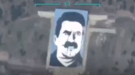 Teröristbaşı Öcalan'ın Posteri Böyle Vuruldu