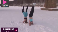 -41 Derece Havada Yoga Yapan Rus Kızlar
