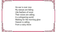 Kazem Al Saher - The War Is Over Lyrics