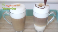 Kahve Makinesi Olmadan 3 Katı Belli Olan Bol  Süt Köpüklü Latte Macchiato Kahve 