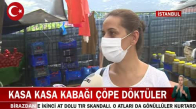 İstanbul Ataşehir Halinde Çalışan Bir Şahıs Kasa Kasa Kabağı Çöpe Döktü! İşte Görüntüler