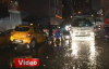 Şişli'de Şiddetli Yağmurla Oluşan Çukura 2 Araç Düştü