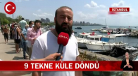 İstanbul Maltepe Sahilinde 9 Tekne Yandı Küle Döndü! İşte Görüntüler