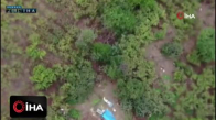 Polis drone ile takip edip arı kovanını içinde uyuşturucu ve silah ele geçirdi 