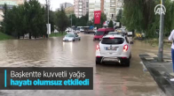 Başkentte Kuvvetli Yağış Hayatı Olumsuz Etkiledi