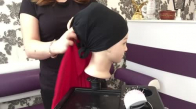 Belgin Uruk Kırmızı Nişanlık için Abiye Şifon Şal Modeli