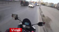 İstanbul’da Motosikletlilerin Ölümden Kıl Payı Kurtuluşları