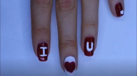  Valentine's Day Nail Art With Velvet ♥ - Sevgililer Günü Tırnak Süsleme 
