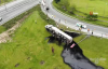 TEM Çatalca Yolu'nda Zift Yüklü Tanker Devrildi