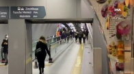 Yenikapı metrosunda kalabalık manzara dikkat çekti 