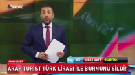 Arap turist Türk Lirası ile burnunu sildi!