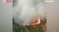Manavgat’ta yangına havadan müdahale görüntülendi