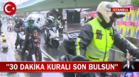 İstanbul'da Moto Kuryeler 30 Dakika Kuralı Son Bulsun Diye Eylem Yaptı! İşte Görüntüler