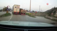 Bursa'da ralli yapan kamyon kameralara yansıdı 
