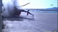 Helikopter Tesise Böyle Çarptı